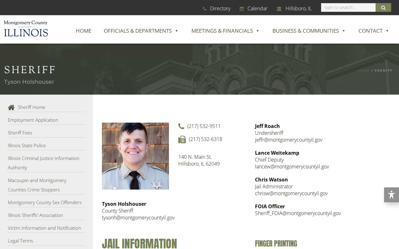 Montgomery County Sheriff and jail FOIA record source page